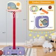thumbnail image 2 of Gymax Portable 2 in 1 Kids Basketball Hoop Stand w/ Ring Toss & Storage Box Purple, 2 of 10