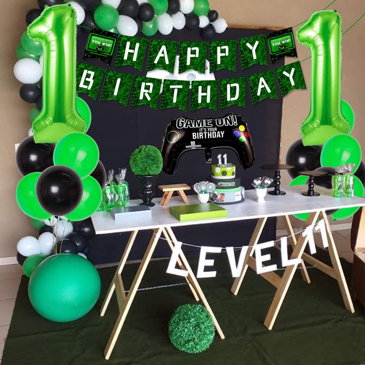 Video Game 11th Birthday Party Decorations for Boys Girls Game Fans Game on  Level up Birthday Party Supplies Game Controller Balloons Gaming Happy  Birthday Banner Cake Topper - Walmart.com