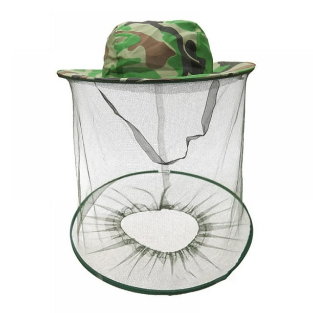 Mosquito Head Net Hat with Hidden Net Mesh, Outdoor Fishing Hat