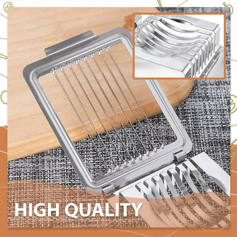 Stainless Steel Egg Slicer with Stainless Steel Cutting Wires  Multifunctional Boiled Egg Soft Food Slicer,Stainless Steel Boiled Egg Ham  Slicers Cutter Salad Egg Chopper Dicer,Wire Egg Slicer 