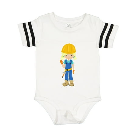 

Inktastic Construction Girl Blonde Hair Cute Girl Hammer Gift Baby Girl Bodysuit