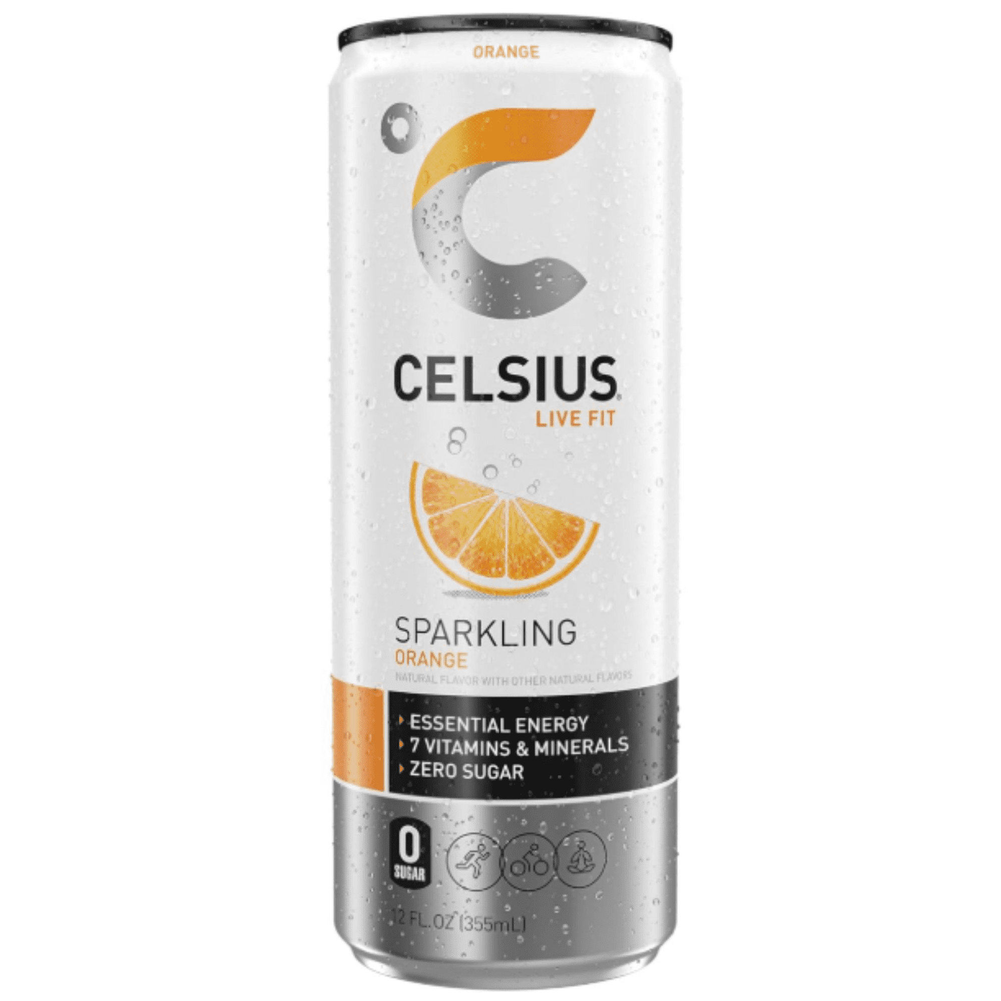 CELSIUS Sparkling Orange, Functional Energy Drink 12 fl oz Single Can