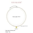 thumbnail image 6 of FOCALOOK Pearl Necklaces for Women Small Dainty Freshwater Cultured Baroque Pearl Strand Faux Pearl Gold Plated Choker Necklace with November Birthstone, 6 of 7