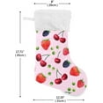 thumbnail image 6 of SKYSONIC Strawberry Christmas Stocking Personalized Large Candy Stocking Hanging Gift Xmas Stockings Decoration for Family Holiday Party Ornaments Decor Fireplace, 6 of 7