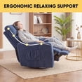 thumbnail image 5 of Furmax 360° Swivel Recliner Power Massage Rocker Chair Adult Glider Rocker with 2 Comfy Pillows for Nursery,Loop Yarn Blue, 5 of 7