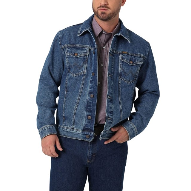 Wrangler - chamarra vaquera para hombre con corte vaquero occidental sin forro, Stonewash, M