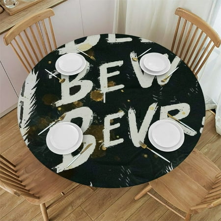 

BCIIG Bear Bravery Poster Round Table Cover Stain Resistant Washable Indoor Outdoor Tablecloth Kitchen Dining Wedding Parties 100% Polyester Fiber 42-46
