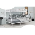 thumbnail image 4 of White Metal Bunk Bed Frame - Twin/Full Size with Safety Railings, 4 of 8