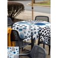 thumbnail image 5 of Outdoor Tablecloth with Umbrella Hole for Patio/Picnic/Party/Camping, Abstract Sky Blue Ink Dots Waterproof Table Cloth Square Cover Washable, Boho Minimalist Middle Century (60"x 60"), 5 of 9