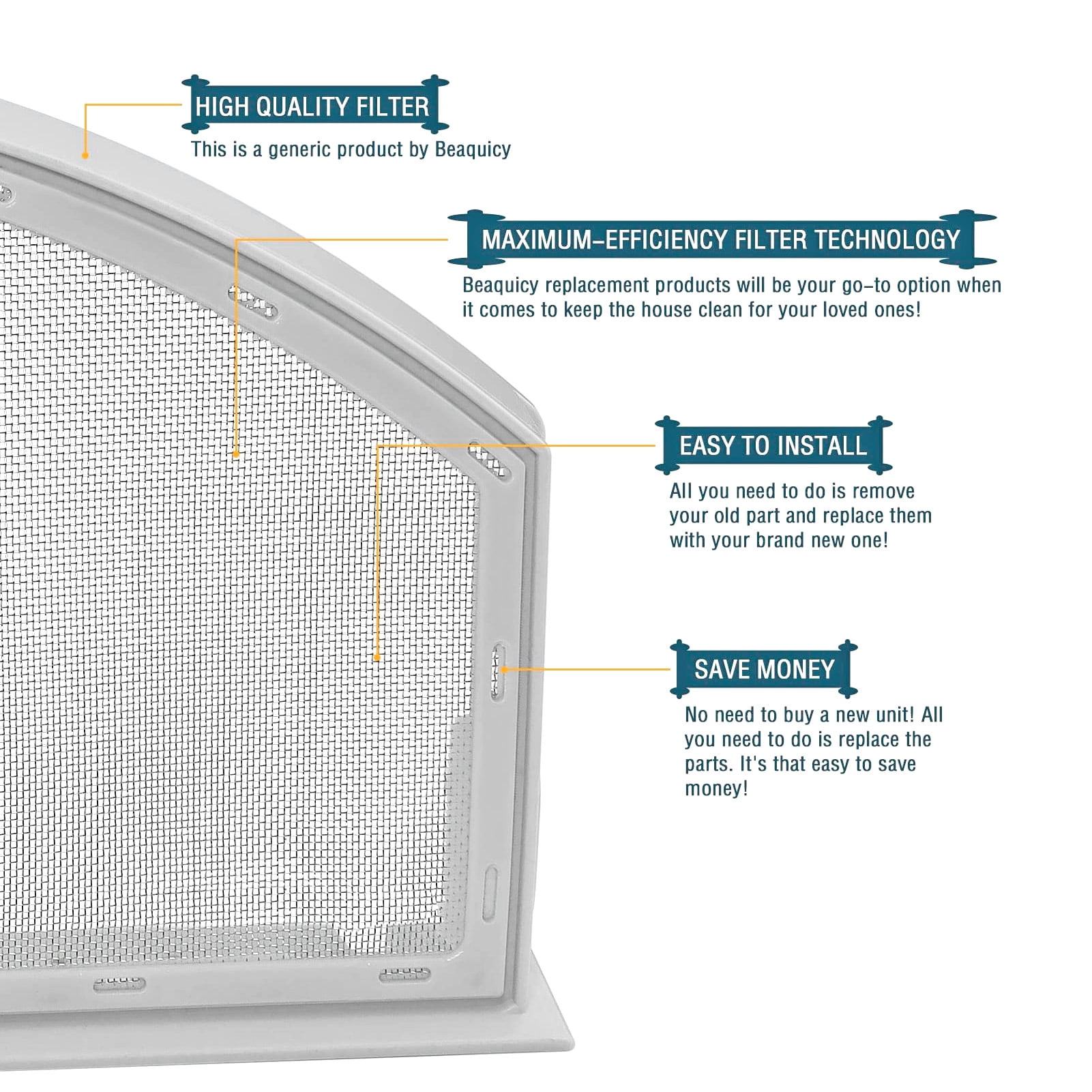 Dryer Lint Filter Replacement for WE03x23881 Absorbs Lint Efficiently
