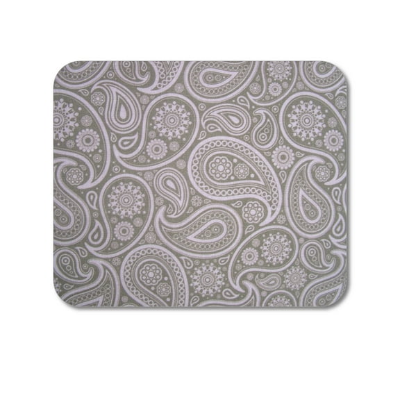 DistinctInk Mouse Pad - 1/4" Foam Rubber - Grey Black Paisley
