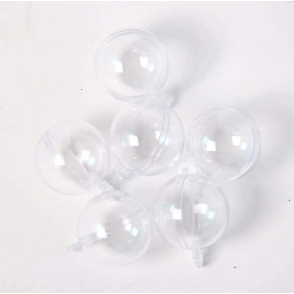 Nvzi 30mm Clear Plastic Acrylic Fillable Ball Ornament - Pkg of 24