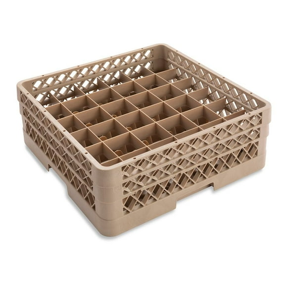 Traex TR7CA Beige 36 Compartment Glass Rack with 2 Extenders