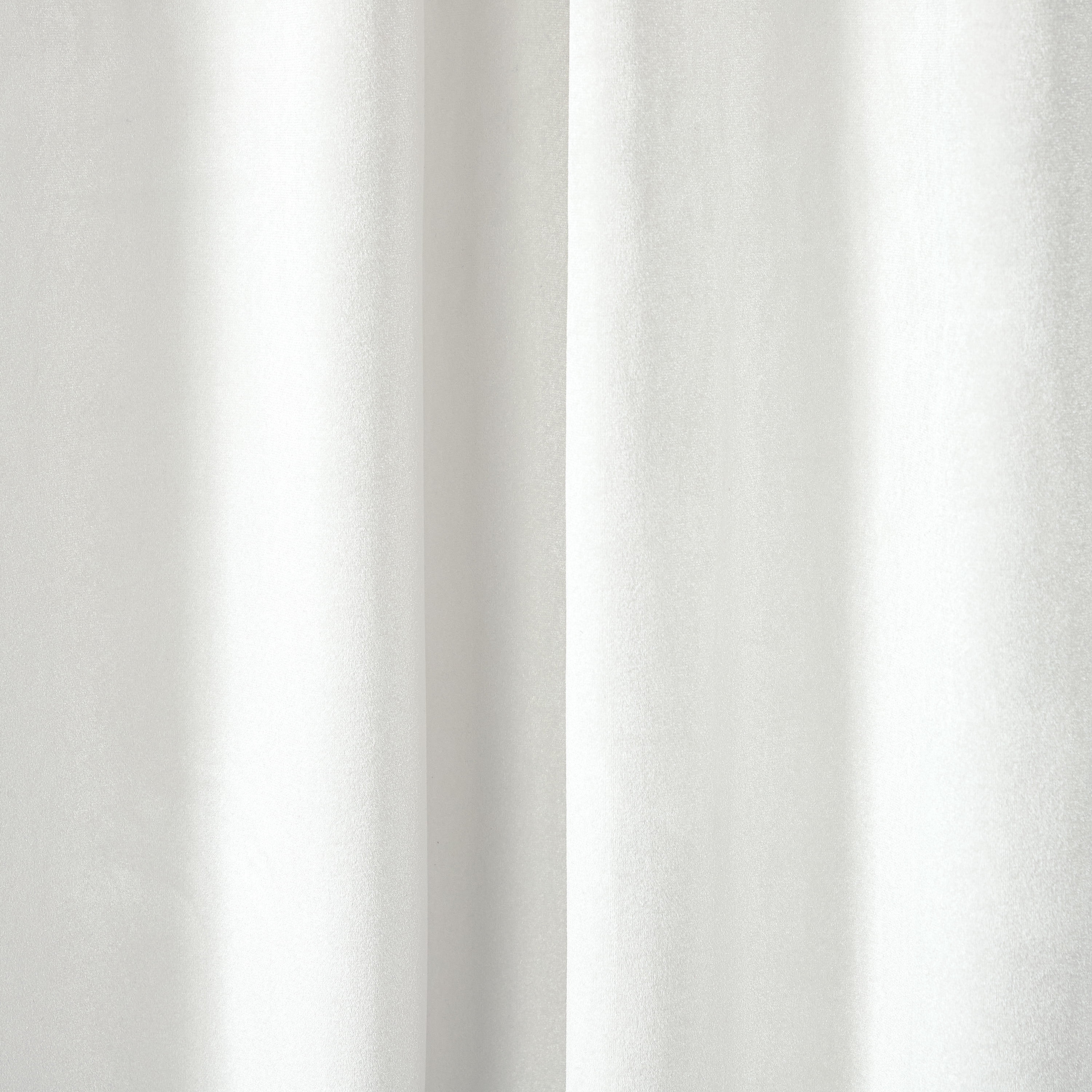 TOWN & COUNTRY LUXE Velour Solid Heavyweight Indoor Curtains, Light Filtering Opacity, Triple Pinch Pleat Top, Plush Velvet, 2-Pack Set, 27"x84", Winter White