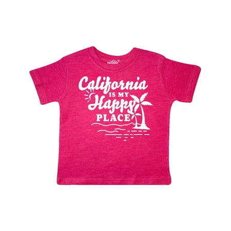 

Inktastic California is My Happy Place with Palm Trees Gift Toddler Boy or Toddler Girl T-Shirt