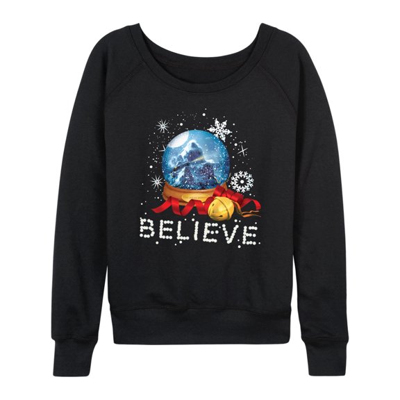 The Polar Express - Believe Snowglobe - Women's French Terry Pullover Long Sleeve Shirts