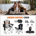 thumbnail image 3 of KingCamp Heavy Duty Oversized Camping Chairs, High Back Outdoor Lawn Chair with Cup Holder, Padded Seat & Lumbar Support, Portable Outdoor Folding Chairs, Support 353LBS+, Black, 3 of 11