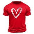 thumbnail image 3 of Tops para hombre, blusas y camisas de cuello redondo y manga corta para hombre. Camiseta/camisa informal de cuello redondo y manga corta con estampado de corazones para hombre. Tops de poliéster para, 3 of 5