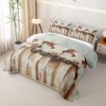 thumbnail image 3 of Manfei Farmhouse Cows Twin Quilt Set 2 Pieces,Rustic Animal Twin Coverlet Set,White Brown Blue,1 Bedspread and 1 Pillowcase, 3 of 7