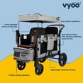 thumbnail image 3 of Keenz VYOO Cochecito con dosel: diseño plegable para fácil almacenamiento, 5 posiciones de asiento para niños, seguridad infantil mejorada, movilidad todoterreno, 2 pasajeros, gris, 3 of 5