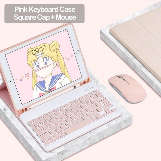 Magnetic Keyboard Case for iPad 10 2022 Case Wireless Keyboard Mouse Tablet Cover for iPad Air 5 2 3 4 Pro 11 10.5 10.2 9.7 pink square mouse air 1 2 pro 9.7