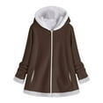 thumbnail image 5 of Siilsaa Winter Coats for Women Plus Size Twill Zip Up Shacket Brown,5XL, 5 of 5