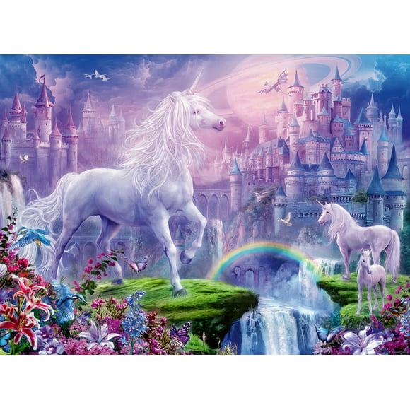 Rompecabezas Ravensburger Unicorn Kingdom 100 piezas para niños