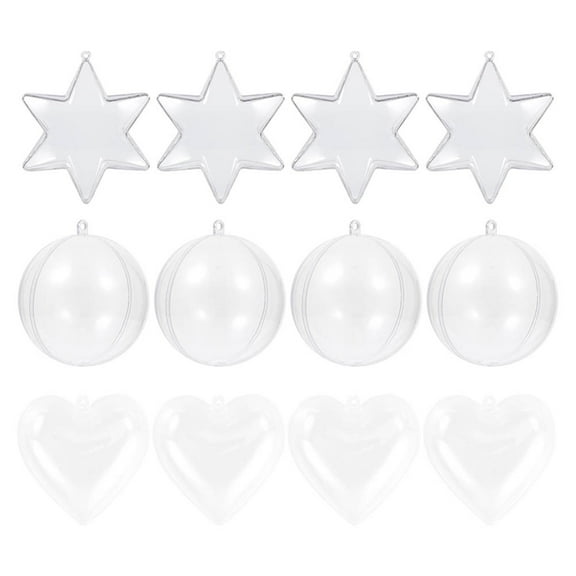 HONITANO 15Pcs Plastic Transparent Bauble Pendant Star Bath Mold for Craft Projects