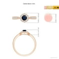 thumbnail image 6 of ANGARA Natural Vintage Inspired Sapphire Milgrain Ring with Diamond Halo in 14K Rose Gold for Women (Size-4mm) | September Birthstone, Anniversary, Jewelry Gift for Women | Natural Blue Sapphire Ring, 6 of 10