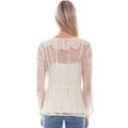thumbnail image 2 of Scully HC747-IVO-S Women Leather Honey Creek Embroidered Mesh Tie Front Blouse, Ivory - Small, 2 of 2