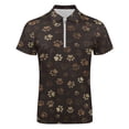 thumbnail image 4 of Brown Dog Paw Retro Style Men Zipper T-shirt Summer Casual Short Sleeve T-shirt Top, 4 of 7