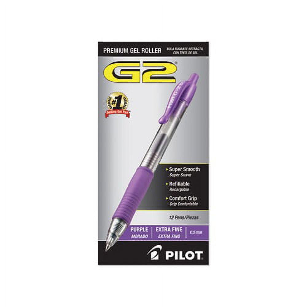 G2 Premium Retractable Gel Pen 0.5 mm, Purple Ink, Smoke Barrel, Dozen