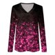 thumbnail image 2 of Gibobby Blusas Manga Larga Para Mujer Camiseta de manga larga con cuello en V y estampado a la moda para mujer（Rosa， M), 2 of 5