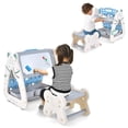 thumbnail image 1 of Costway 3-In-1 Kids Art Easel with Stool Magnetic Dry-Erase Board with Book Rack Blue, 1 of 10