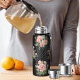 thumbnail image 4 of 20 Oz Pioneer Flower Coffee Tumbler Double Wall Insulated Stainless Steel Water Bottle | Metal Reusable Thermoses Flask with Cup Cap | Leak & Sweat Proof with Anti-Dust Lid, 4 of 7