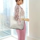 thumbnail image 5 of Bolsos de mano de mujer de gran capacidad, bolsas de hombro tipo Tote, cuero suave, Blanco, 5 of 6