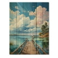 thumbnail image 3 of Designart "Pier And Dock Calm II" Nautical & Beach Print on Natural Pine Wood, 3 of 5