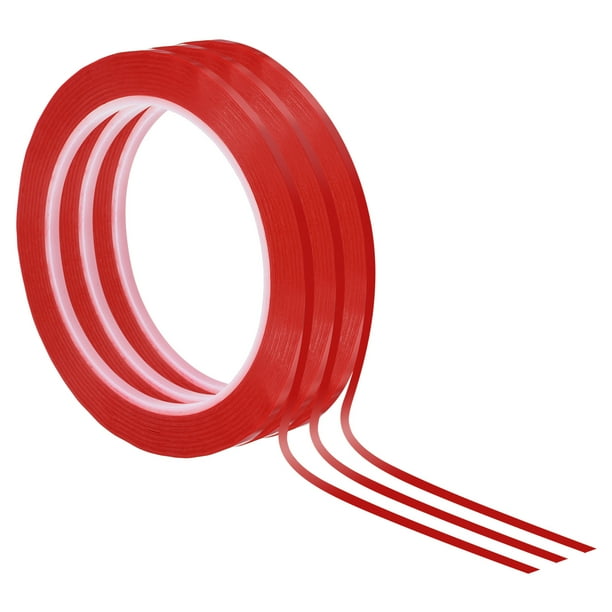 Uxcell Cinta para Pizarra Blanca de 5/64" x 72 Yardas 3 Paquetes Cinta de Borrado en Seco Roja