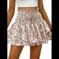 thumbnail image 1 of Mini Shorts de Cintura Alta con Volantes para Mujer Bonitos Shorts Cortos Escalonados con Shorts Debajo Albaricoque M, 1 of 7