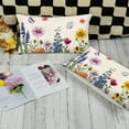 thumbnail image 2 of Spring Flower Pillow Covers 12x20 Inch Set of 2, Rustic Wildflowers Lavender Throw Pillows Summer Spring Decorations Floral Pillowcase Outdoor Decor Farmhouse Cushion Case for Couch Home, 2 of 5