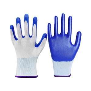 Protective Gloves for Oil and Alkali Handling—Blue Butyl Rubber Work Gloves for Industrial Use