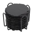 thumbnail image 1 of Posavasos de pizarra natural, decoración elegante para el hogar para cada habitación, posavasos de piedra resistentes al calor con almohadillas antideslizantes, mantenga sus muebles a salvo de daños, 1 of 5