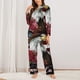 thumbnail image 2 of Balery Eagle With Hat And Roses Conjunto de Pijama con Estampado para Mujer, Conjunto de Dos Piezas con Manga Larga, Ropa de Dormir Suave con Bolsillos, Pijamas Cómodos-XX-Large, 2 of 7