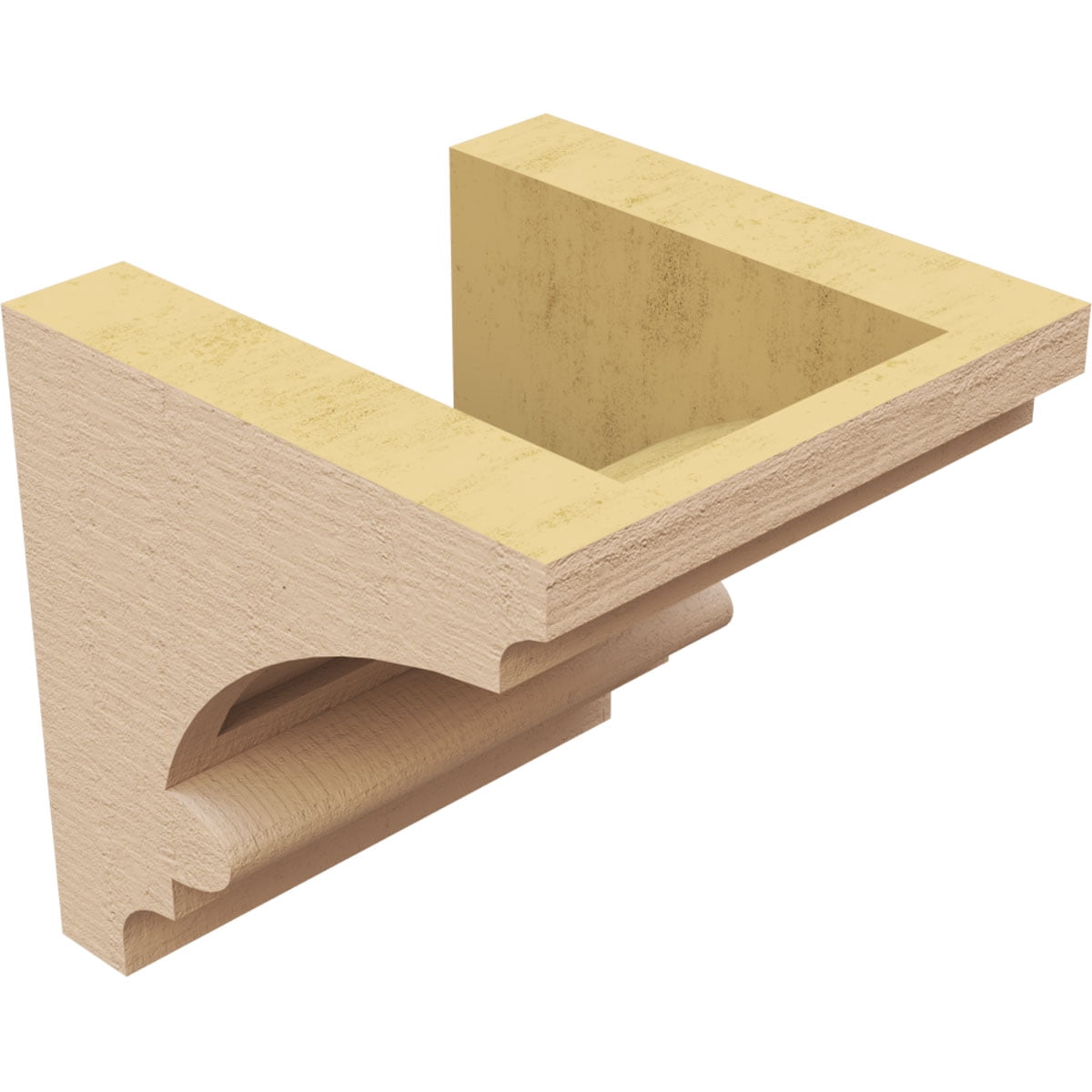5"W x 5"D x 5"H Wide Diane Rough Cedar Woodgrain TimberThane Corbel, Primed Tan