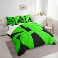 thumbnail image 3 of Manfei Geometric Geometry Bed in a Bag Twin Size,Modern Minimalism Desgin Bed Set,Neon Green Black Bedding Twin Size,Lightweight Room Decor Reversible,7 Pieces, 3 of 7