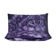 thumbnail image 3 of 3 Pcs Soft Bedding Set, Includes 1 Duvet Cover with Zipper And 2 Pillow,Shams Purple Wolf Full(79"×90"), 3 of 8