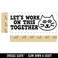 thumbnail image 2 of Let's Work on This Together Cat Teacher Student School Self-Inking Rubber Stamp Ink Stamper - Sky Blue Ink - Small 1-1/2 Inch, 2 of 7