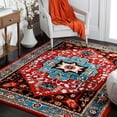 thumbnail image 3 of SAFAVIEH Vintage Hamadan Kimmee Oriental Area Rug, Blue/Red, 5'3" x 7'6", 3 of 9
