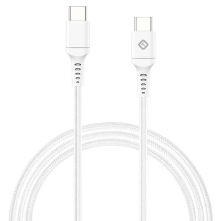 TekYa 120 Inch (10ft) USB-C to USB-C 3.0 Braided Cable - White