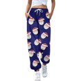 thumbnail image 1 of Gibobby pantalones de yoga Pantalones de entrenamiento para mujer, cintura media, pantalones largos sólidos, pantalones deportivos casuales sueltos (Azul marino, S), 1 of 4
